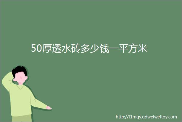 50厚透水砖多少钱一平方米